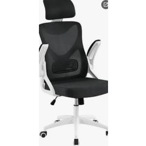 Lybaint Office Chair, High Back Ergonomic Desk Chair, Breathable Mesh Computer Chair with Flip-Up Armrests, Lumbar Support, Adjustable Headrest, 90°-125° Tilt Function, Recliner Chair for Home Office