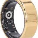 Smart Ring, Fitness Tracking Smart Ring with Charging Case, IPX8 Health Rings for Women and Men for Monitoring Remote Care (9#) (Gold)
