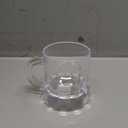 Yinder 100 Pieces 2 oz Mini Beer Mug Plastic Shot Glasses Beer Mug Glass with Handles Clear Mini Solid Base Reusable Stein Tasting Glasses for Vodka, Whiskey, Espresso, Birthday, BBQ Party