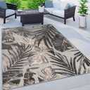 Rugshop Tropical Floral Leaves Indoor/Outdoor Area Rug 5' x 7' Gray (Grey)
