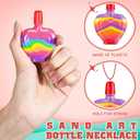 Zubebe 200 Pieces Sand Art Bottle Necklaces Bulk Art Containers Craft Kit Summer Party Favors DIY Activity Group with Clear Plastic Mini Funnels for Birthday Wedding Party Supplies, Sand Not Included, 18 cm x 26 cm x 2 cm