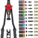 16Hand Rivet Nut Tool,Professional Rivet Nut Setter Kit with 13 MandrelsM3 M4 M5 M6 M8 M10 M12 SAE 8-32,10-24, 1/4-20, 5/16-18, 3/8-16,1/2-13And 125 PCS Rivets Nuts