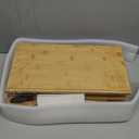 GHWIE Double Layer Bamboo Bread Box for Kitchen Counter,Large Capacity Bread Storage Bin,Bread Container with Acrylic Wavy Door Panel (Natural, Medium)