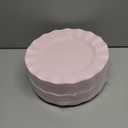 72 Pack Pink Plastic Plates, 10" Disposable Wave Dinner Plates Elegant Heavy Duty Serving Dishes for Party, Wedding, Thanksgiving, Christmas