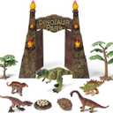 Large Dinosaur Park Gate Dino Nest of Eggs Realistic Dinosaur Toys for Kids 3-5 5-7 Jurassic World Dinosaur Figures Tyrannosaurus Play Set for Kids Toddler Boys Girls