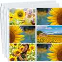 Dunwell Photo Album Refill Pages 12x12 - (100 Pack, 4x6 Horizontal) Displays 1200 4x6" Photos, 4 x 6 Photo Sleeves for 3 Ring Binder, D-Ring Scrapbook Album 12x12 Page Protectors