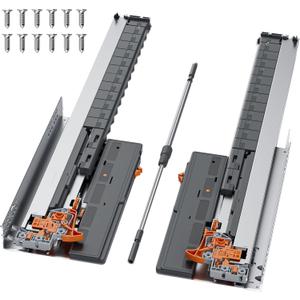 20 Inch Push to Open & Soft Close Undermount Drawer Slides, Full Extension Concealed Drawer Glides, Heavy Duty 100 LB Load Capacity, Fits 1/2"5/8" Drawer Sides & Frameless Drawers, 1 Pair