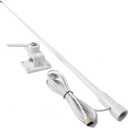 UAYESOK VHF Marine Base Antenna 48 Inch Fiberglass Waterproof Boat Antenna W/7m RG-58U Cable Adjustable Ratchet Fixed Mount