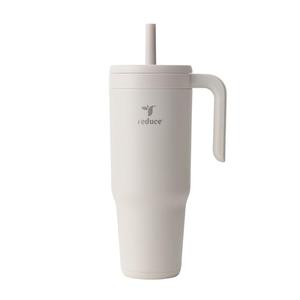 REDUCE Chiller Vacuum Insulated 40 oz Tumbler with Spill-Proof Silicone Straw - Sustainable Tritan Lid with Water Intake Markers - Soft Sit Base Travel Mug - Dishwasher Safe - Unbleached Missing Straw