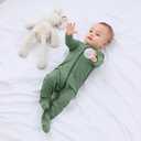 GUISBY Baby Pajamas with Mittens, 2 Way Zipper Long Sleeve Sleepers 3-pack, Size 0-3 Months