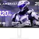 Amzfast 25 Inch White Gaming Monitor 320Hz/300Hz/240Hz, FHD 1080P 1ms Fast IPS Monitor, (DP Cable) TV Rheinland Eye Care | AI Crosshair, Night Vision Function