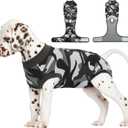 FUAMEY Dog Recovery Suit Male,Dogs Surgery Neuter Suits Puppy Spay Shirts for Female Protect Dog's Skin Anti Licking Abdominal Wounds Doggie Onesie Pet Bodysuit Alternative to Cone Grey Camouflage S