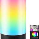 RGBICWW Smart Table Lamps, Touch Bedside Small Table Lamp, LED Desk Lamp with 30+ Scenes & 16M Colors, App & Touch Control, Color Changing Lamp for Bedroom Living Room Dimmable Night Light, Black