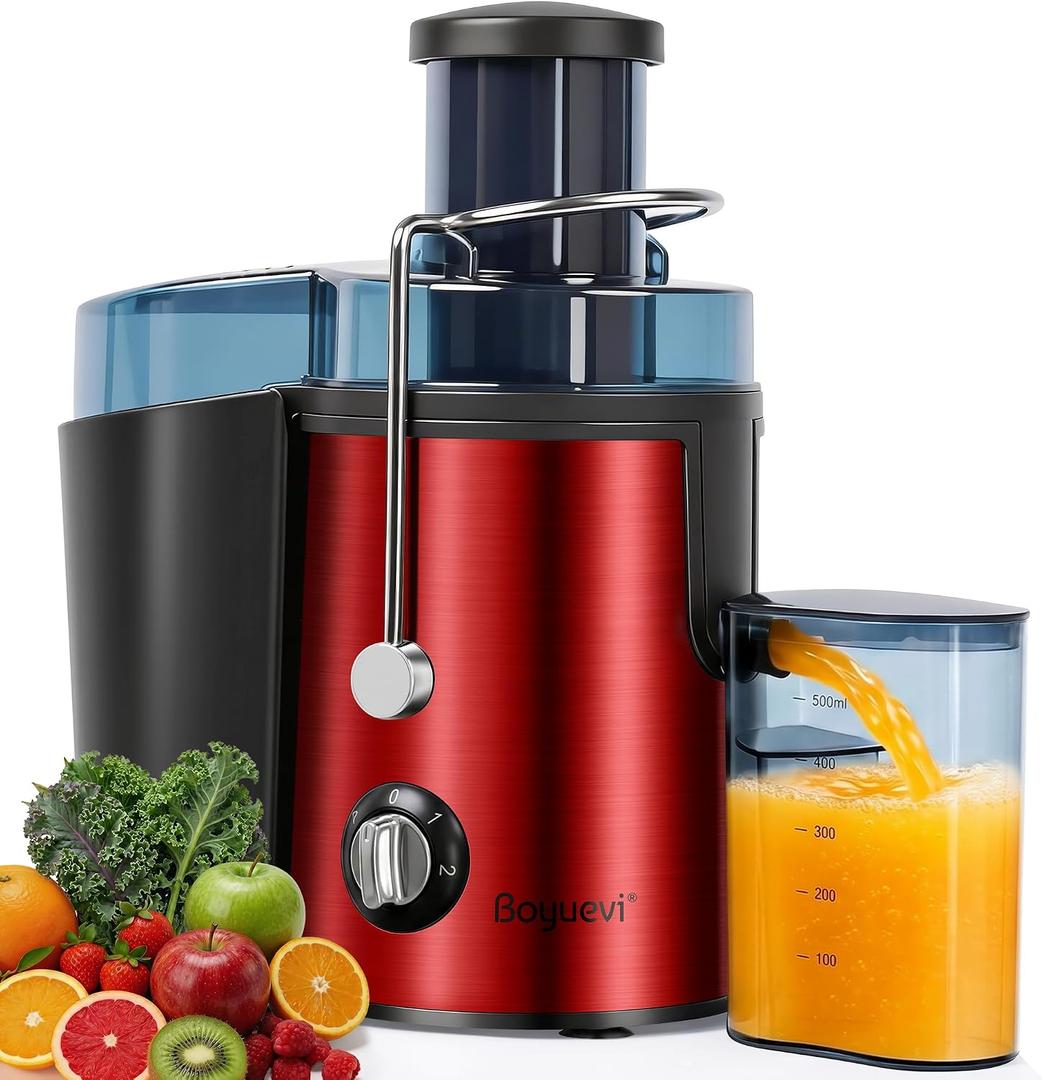 Juicer Machine, 800WCentrifugal Juicer for Whole Fruits and Vegetables,3 Inch Wide Feed Chute, Easy to Clean (red)