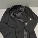 Adrianna Papell Stretch Crepe Tuxedo Faux Wrap Dress with Satin Shawl Collar Black 6