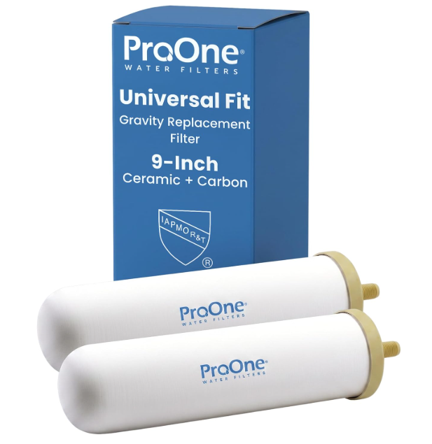 ProOne 9-Inch Gravity Water Filter Replacement G-Series 2-Pack - Universally Compatible with Gravity Water Filter Systems - NSF/ANSI Certified to Reduce Lead, Reduce Microplastics, & Total PFAS