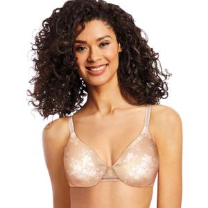 Bali Women's One U Underwire, Smoothing & Concealing Full-Coverage Bra, Df3w11 (40B, Sandshell/White Leaf Print)