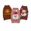 3 Pack Dog Christmas Sweater, GOYOSWA Dog Christmas Outfit Holiday Sweater Santa Snowman Reindeer Elf Knitted Sweaters for Small Medium Large Dogs Pets (Small)