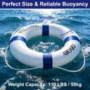 Upgraded 20" Foam Life Buoy with 98.4FT High Visibility Reflective Floating Lifesaving Rope, Life Preserver Ring for Boat Throwable Flotation Device Pool Safety Float Lifesaver Ring Decor