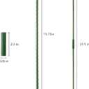 Frcctre 50 Pack 16 Inches Garden Stakes with 25 Connectors, Connectable Plant Support Stakes Plastic Coated Metal Tomato Sticks Plant Climbing Support for Tomatoes, Cucumber, Beans, Potted Plants