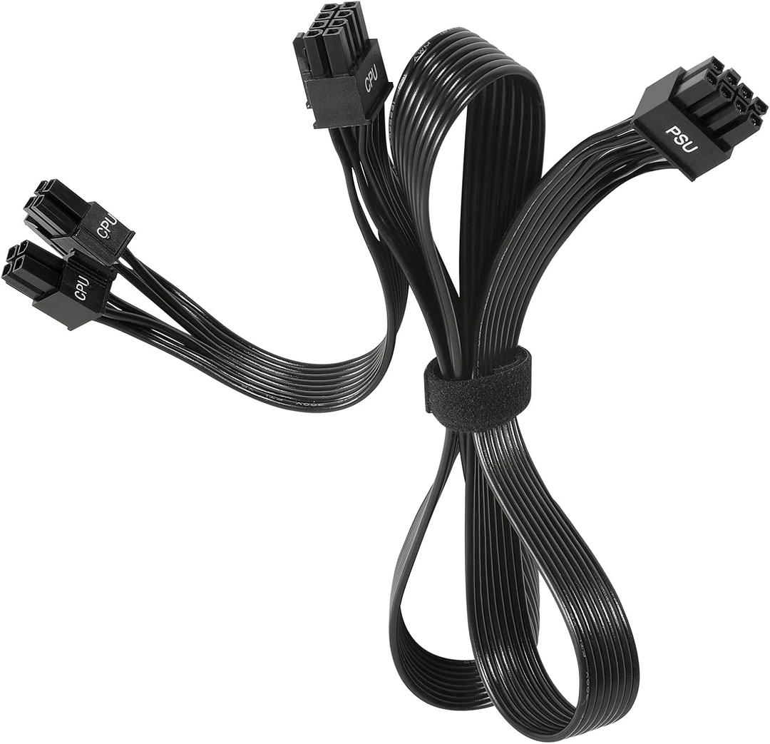 CPU Cable for Seasonic, 18AWG 70CM Male to Male PSU 8 Pin to 8 & 4+4 Pin CPU Power Cable for ASUS Modular Power Supply (27 inches)