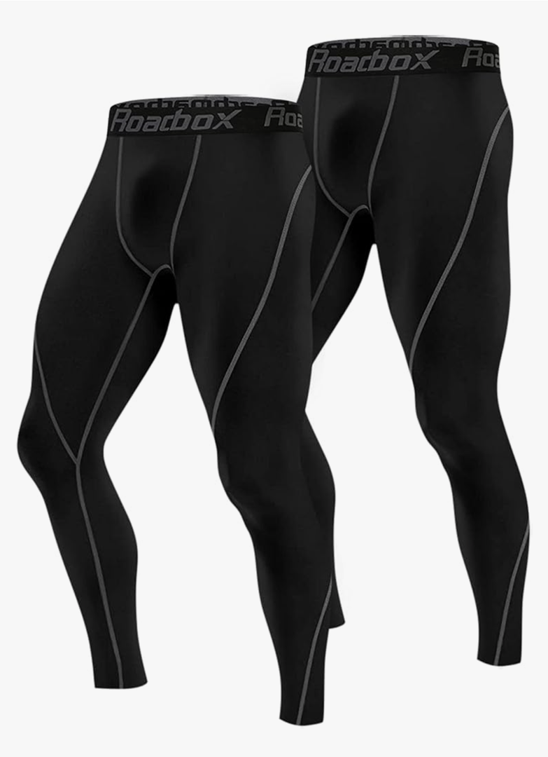 Roadbox 1, 2 or 3 Pack Men's Compression Pants Athletic Base Layer Cycling Tights Leggings for Running Yoga Basketball 2XL
