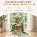 LUTBM Boho Throw Blanket for Couch Sofa Chair Summer Cotton Blankets for Bedroom Living Room All Season Lightweight Reversible Floral Embroidery Throws 50"x60"