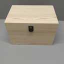 10x7x7-Inch Unfinished Wooden Box with Hinged Lid & Front Clasp for DIY Art Project Crafts Woodcraft Keepsake - Easy to Stain Paint Wood Burning