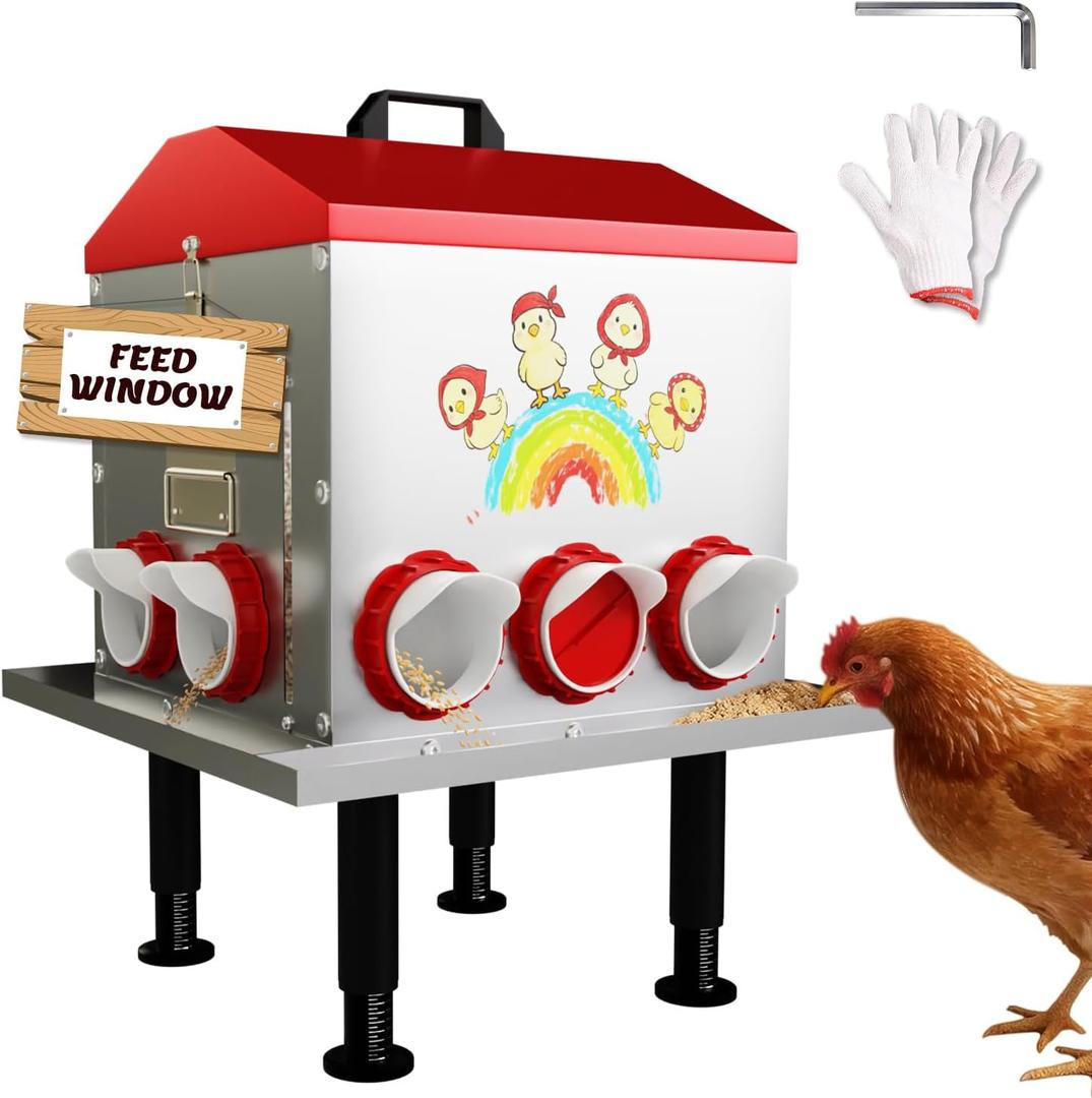 StellarStar 85LB Large Automatic Chicken Feeder with Window
