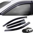 4 Pieces Tape-on Extra Durable Rain Guards Fit for 2023-2025 Toyota Crown,Window Deflectors,Window Visors (Smoke Black)
