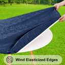 Smiry Round Picnic Tablecloth, Elastic Waterproof Fitted Heavy Duty Vinyl Tablecloths for 18"-24" Tables, Wipeable Washable Table Cover for Kitchen, Dining, Camping, Outdoor, Navy