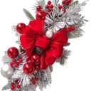 Christmas Teardrop Swag Bow Pendant Decorative Holiday Staircase Railing Ornament for Home Wall and Door Decor for Festive Gatherings and Seasonal