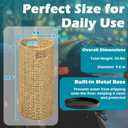 Rattan Umbrella Holder 20.8" H X 10" D,Handmade Wicker Umbrella Stand Indoor with Dip Tray,Sturdy Umbrella Holders for Entryway,Umbrella Bucket Fits Mudroom,Walking Canes,Home,Office (Oak)