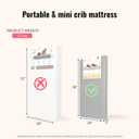 Dream On Me Snuggles Extra Firm Dual-Sided Baby Crib Mattress with Breathable Fabric, Water & Odor Resistant, GREENGUARD Gold Certified, Fits Mini & Portable Cribs (38x 24x 3) - Grey