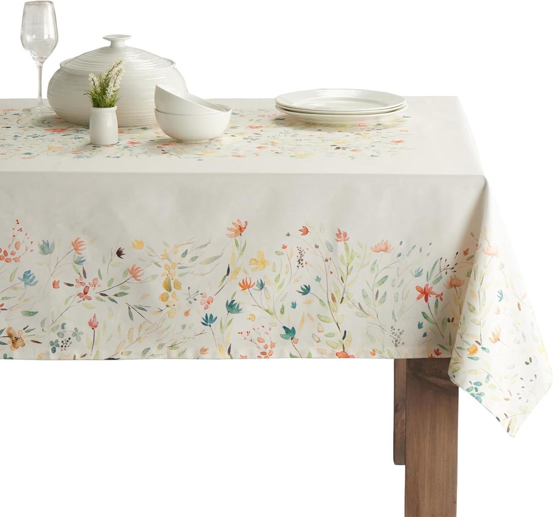 Maison d' Hermine Table Cloth Rectangle Table 100% Cotton 70 x 108 Inches Tablecloth Reusable Decorative for Dining Kitchen Room Farmhouse Party Home Hotel Restaurant Spring Summer - Colmar