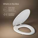 KOHLER 4647-0 Stonewood Elongated Toilet Seat, Elongated Wood Seat for Standard Toilets, Comes with Color-Matched Plastic Hinges, Home Essentials, White
