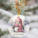 2 x Snow Man Christmas Ornaments for Christmas Tree Snow Man Tree Ceramic Ornament Hanging Snowmen Ornaments for Xmas Holiday Home Decor Gift Exchanges Idea Party Supplies(Snow1)