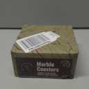 Gusto Nostro White Marble Coasters Set of 4 - Luxury Natural Stone Coasters for Drinks - Genuine Marble Kitchen Accessories, Round Artisanal Stone Coaster for Kitchen Counter, Coffee Table, Home Decor