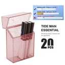 3 x Transparent Cigarette Case for King Size 85mm, Holds 20 Cigarettes,Stylish with Gold Powder Design(Red)