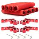 LEDAUT Red 8Cyl Spark Plug Heat Shield Protector and 12pc Engine Separator Insulating Fire Sleeve Wire Protector with Divider Suit for 8mm 9mm 10mm (18PCS)