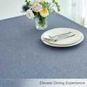 maxmill Square Tablecloth Linen Texture Stain Resistant Waterproof Wrinkle Resistant Washable Soft Table Cloth, Decorative Fabric Table Cover for Dining Room Dinner Party, 52 x 52 Inch, Denim Blue