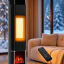 Uthfy Space Heaters for Indoor Use, 1500W Electric Heater for Large Room with 120° Oscillation&Child Lock, 24H Timer, 3 Color 3D Flame, Thermostat, Dust Filter, ECO Mode, Remote, Portable Tower Heater