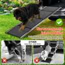Dog Ramp for Large Pets, 71'' * 20'' Felt Surface Pet Car Ramp & Stairs, Non-Slip Design Protects Joints, Portable 300 Lbs Capacity for SUV, Truck, High Profile Vehicles