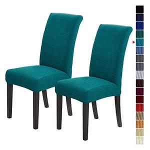 Howhic Stretch Chair Covers for Dining Room Set of 2, Removable Washable Dining Room Chair Covers, Dining Chair Slipcovers Seat Protector, Great Home Decor and Banquet Upholstery (Teal, 2 Pack)