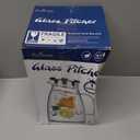 1 Gallon 128oz Glass Pitcher, Water Pitcher with Lid and Spout, Glass Carafe for Hot/Cold Drink, Water Jug for Iced Tea, Coffee, Juice, Milk, Beverage (Extra-Wide Mouth)