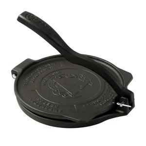 Victoria 8-Inch Cast Iron Tortilla Press HD Spherrous, Commercial-Grade Cast Iron Tortilla Maker, Roti Press, Pataconera Seasoned with Flaxseed Oil, Made in Colombia, Black