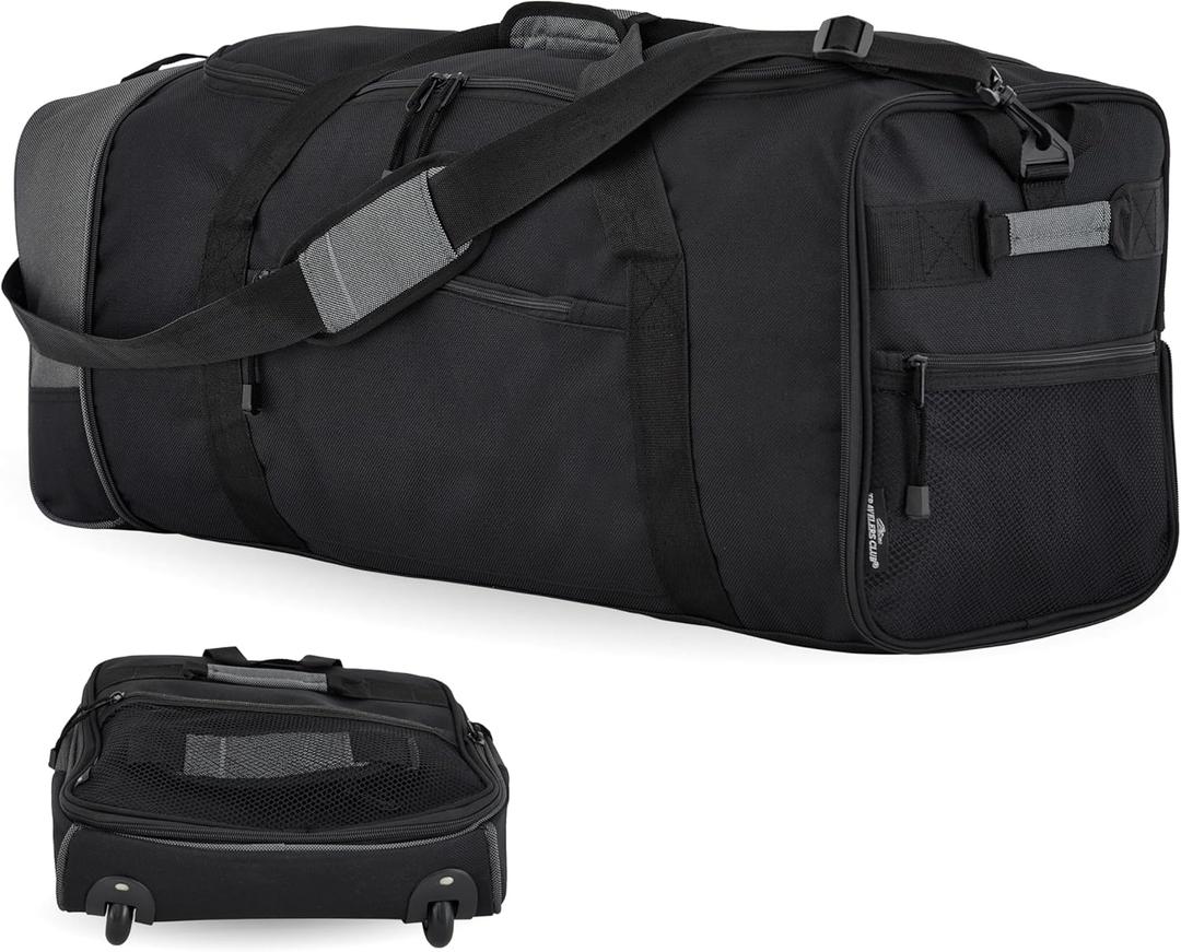 Travelers Club 32-inch Collapsible Expandble Travel Rolling Duffel Bag (Black)