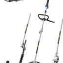 Wild Badger Power 40V Cordless Weed Wacker, String Trimmer/Edger, Pole Saw, Hedge Trimmer and Brush Cutter Blade, Attachment Capable 4-in-1 Multi-Tool Kit with 2 * 20V 4Ah Battery and 1*Charger