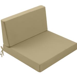 PRIMEPATIO Outdoor Cushions for Patio Furniture, Outdoor Seat and Back Cushion, Waterproof Hampton Bay Deep Seat Replacement Couch Cushions for Garden Lawn, 28.5x28.5 (Light Khakilack)