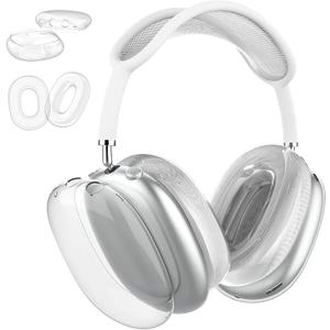 for AirPods Max Case Clear,with Earpad Case Cover/Ear Cups Skin,Soft TPU Protector for Airpods Max Cover,Anti-Scratch No-YellowTransparent Protective AirPod Max Accessories-Clear